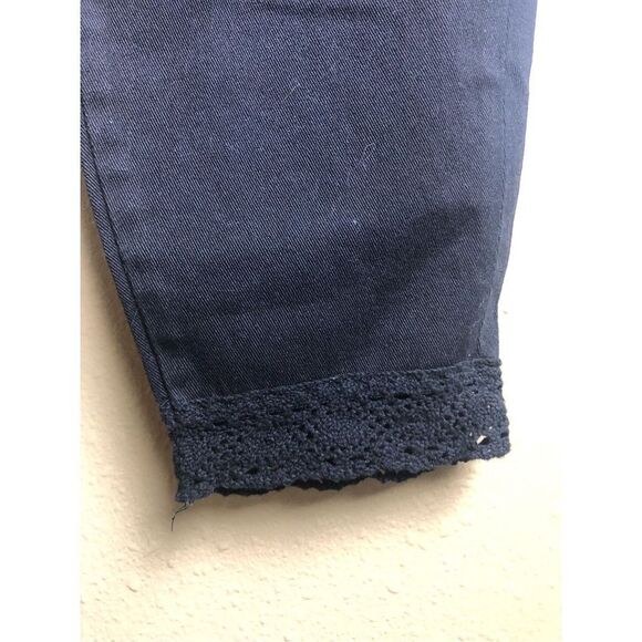 New JustFab Women's Denim Pants and Jeans NIGHT - Night Scout Lace-Hem Crop Skin - Picture 3 of 11